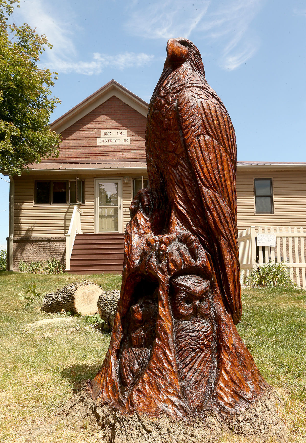 Golden eagle sculpture